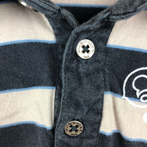 QuikSilver Boys Polo, Blue Stripe Medium 5/6 - Picture 4 of 7